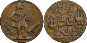 1739 Admiral Vernon Medal. Porto Bello with Vernon's Portrait and Icons. Adams-Chao PBvi 26-PP, M-G 136. Rarity-5. Pinchbeck. VF-35 (PCGS).

27.0 mm...
