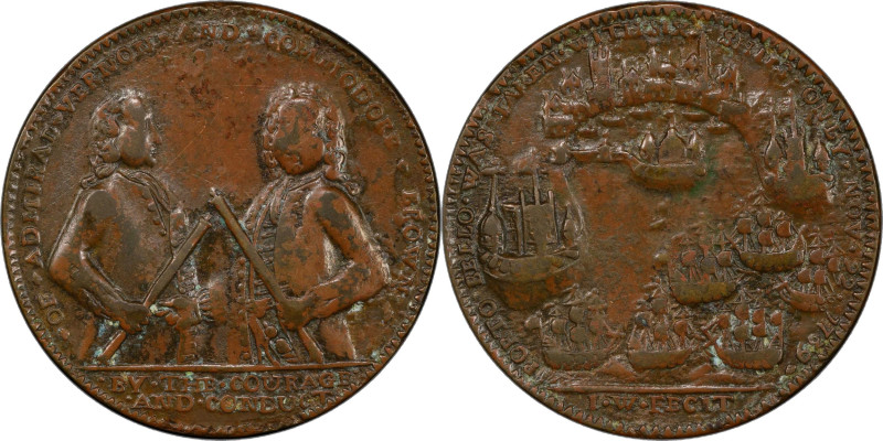 1739 Admiral Vernon Medal. Porto Bello with Multiple Portraits. Adams-Chao PBvb ...