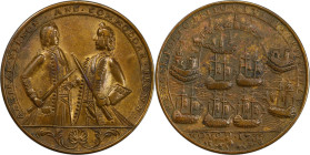 1739 Admiral Vernon Medal. Porto Bello with Multiple Portraits. Adams-Chao PBvb 11-S, M-G 155. Rarity-6. Pinchbeck. AU-50 (PCGS).

37.3 mm. 254.1 gr...