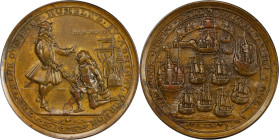 1739 Admiral Vernon Medal. Porto Bello with Multiple Portraits. Adams-Chao PBv1 1-A, M-G 164. Rarity-5. Pinchbeck. AU-50 (PCGS).

38.5 mm. 231.1 gra...