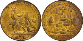 1739 Admiral Vernon Medal. Porto Bello with Multiple Portraits. Adams-Chao PBv1 2-B, M-G 165. Rarity-5. Pinchbeck. AU-53 (PCGS).

37.5 mm. 200.1 gra...