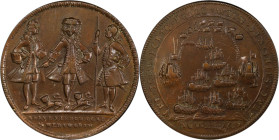 1739 Admiral Vernon Medal. Porto Bello with Multiple Portraits. Adams-Chao PBvow 1-A, M-G 176. Rarity-5. Copper. AU Details--Scratch (PCGS).

38.0 m...