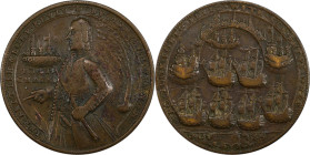1739 Admiral Vernon Medal. Fort Chagre. Adams-Chao FCv 9-I, M-G 193. Rarity-7. Copper. EF-45 (PCGS).

37.3 mm. 202.3 grains.

PCGS# 930258.

Fro...