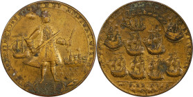 1739 Admiral Vernon Medal. Fort Chagre. Adams-Chao FCv 11-O, M-G 203. Rarity-7. Pinchbeck. EF Details--Environmental Damage (PCGS).

37.3 mm. 134.1 ...