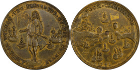1741 Admiral Vernon Medal. Cartagena. Adams-Chao CAv 2-B, M-G 210. Rarity-5. Pinchbeck. AU-53 (PCGS).

37.7 mm. 219.5 grains. Richly original brassy...