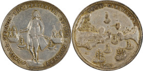 1741 Admiral Vernon Medal. Cartagena. Adams-Chao CAv 2-B, M-G 210. Rarity-5. Pinchbeck, Silvered. EF-40 (PCGS).

37.5 mm. 251.4 grains. Generally br...