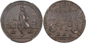 1741 Admiral Vernon Medal. Cartagena. Adams-Chao CAv 5-F, M-G 213. Rarity-6. Pinchbeck. EF-40 (PCGS).

35.5 mm. 186.2 grains.

PCGS# 930279.

Fr...