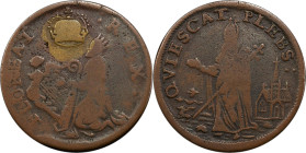 Undated (ca. 1652-1674) St. Patrick Farthing. Martin 1c.9-Da.2, W-11500. Rarity-7+. Copper. Nothing Below King. Fine-15 (PCGS).

93.1 grains. The th...