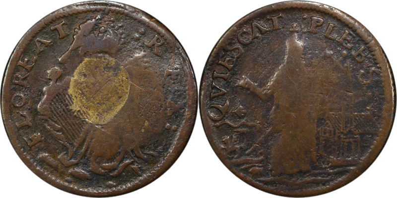 Undated (ca. 1652-1674) St. Patrick Farthing. Martin 2a.1-Ea.7, W-11500. Rarity-...