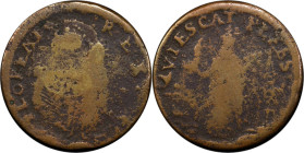 Undated (ca. 1652-1674) St. Patrick Farthing. Martin 2a.2-Ca.17, W-11500. Rarity-8. Copper. Sea Beasts Below King. Good-4 (PCGS).

97.2 grains. Syd ...
