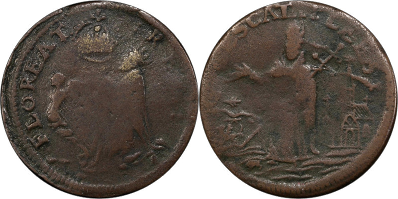 Undated (ca. 1652-1674) St. Patrick Farthing. Martin 2c.1-NR.1, W-11500. Rarity-...