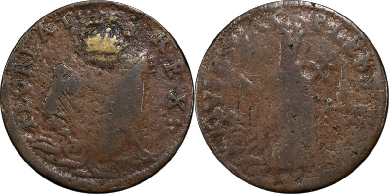 Undated (ca. 1652-1674) St. Patrick Farthing. Martin 3i.1-Fc.12, W-11500. Rarity...