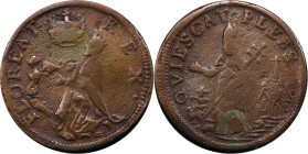 Undated (ca. 1652-1674) St. Patrick Farthing. Martin 8a.2-Ba.10, W-11500. Rarity-8. Copper. Martlet Alone Below King. VF Details--Cleaning (PCGS).

...
