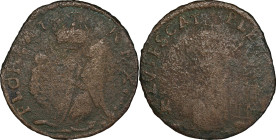 Undated (ca. 1652-1674) St. Patrick Farthing. Martin NO.3-NR.2, W-11500. Rarity-8. Copper. Good Details--Environmental Damage (PCGS).

85.4 gains. O...