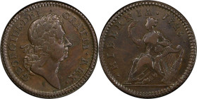 1723 Wood's Hibernia Halfpenny. Martin 4.44-Fa.5, W-13470. Rarity-4. EF-40 (PCGS).

120.0 grains.

PCGS# 920942. NGC ID: F7J4.

From the Sydney ...