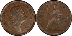 1723 Wood's Hibernia Halfpenny. Martin 4.45-Fb.1, W-13470. Rarity-6. EF-45 (PCGS).

105.6 grains.

PCGS# 920946. NGC ID: F7J4.

From the Sydney ...