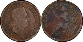 1723 Wood's Hibernia Halfpenny. Martin 4.47-Gb.7, W-13120. Rarity-4. EF-45 (PCGS).

PCGS# 920839. NGC ID: F7J4.

From the Sydney F. Martin Collect...