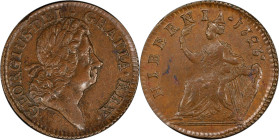 1723 Wood's Hibernia Halfpenny. Martin 4.56-Gc.15, W-13120. Rarity-2. AU-58 (PCGS).

116.6 grains.

PCGS# 921248. NGC ID: F7J4.

From the Sydney...