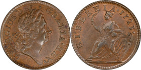 1723 Wood's Hibernia Halfpenny. Martin 4.58-Gc.27, W-13120. Rarity-3. MS-63 BN (PCGS).

121.4 grains. Hard and glossy with boldly to sharply defined...