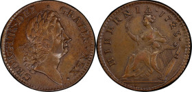 1723 Wood's Hibernia Halfpenny. Martin 4.59-Gc.4, W-13120. Rarity-4. AU-58 (PCGS).

PCGS# 920841. NGC ID: F7J4.

From the Sydney F. Martin Collect...