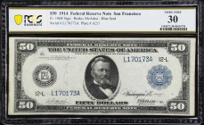 Fr. 1068. 1914 $50 Federal Reserve Note. San Francisco. PCGS-Banknote Very Fine 30
A mid grade example of a popular denomination from a better distri...