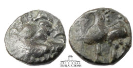 Eastern Europe,
Billon Drachm, 2nd Century BC, Imitations of Philip II of Macedon, Zeus / Horse prancing. 12 mm, 2.05 g.