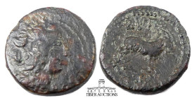 AEOLIS, Aegai, Æ 19, 2nd - 1st Century BC, Apollo/Goat. 19 mm, 4.35 g.