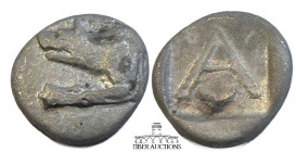 ARGOLIS, Argos, AR Triobol, Circa 330-270 BC., AR Triobol, Forepart of wolf / Large A. 15 mm, 2.50 g.