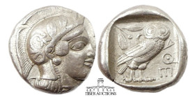 ATTICA, Athens, AR Tetradrachm, Mid-Mass, Circa 454-404 BC., Athena / Owl, Kroll 8; HGC 4, 1597, 25 mm, 16.90 g.