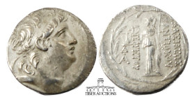 CAPPADOCIA, Kings of. Ariarathes VII Philometor, Circa 112/0-100 BC., AR Tetradrachm. In the name of Antiochos VII of Syria. Antiochos VII / Athena. 2...