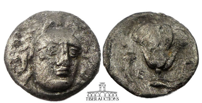 CARIA, Rhodes. AR Didrachm, circa 250-230 BC., Head of Helios slightly right / R...