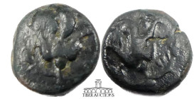 CARIA, Rhodes. Æ Chalkous, circa 205-200 BC., Rose with bud /Rose with bud to right. 10 mm, 1.09 g.