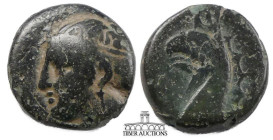 IONIA, Phokaia. Æ 12, circa 300 BC., Female head / Head of griffin. 12 mm, 1.76 g.