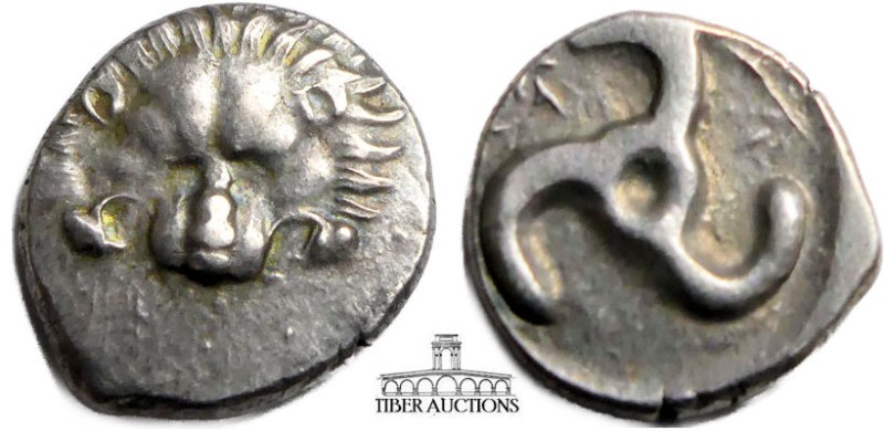 LYCIA, Dynasts of, Mithrapata. AR 1/3 Stater, circa 380-375 BC. Facing lion's sc...