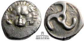 LYCIA, Dynasts of, Mithrapata. AR 1/3 Stater, circa 380-375 BC. Facing lion's scalp / Lycian triskeles. 17 mm, 2.89 g.