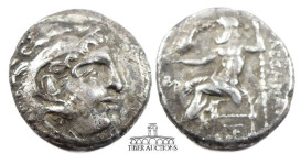Kings of Macedon. Alexander III ‘the Great’, 336-323 BC., AR Drachm, struck under Antigonos I 310-301 BC., Herakles / Zeus Aëtophoros seated. 17 mm, 4...