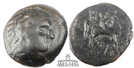 Kings of Macedon. Antigonos II Gonatas. 277/6-239 BC. Æ Unit, Head of Herakles right, wearing lion skin / Rider on horseback right. 19 mm, 4.47 g.