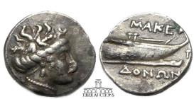 Kings of Macedon. Philip V - Perseus 187-168 BC., AR Tetrobol, Wreathed head of maenad right / Stern of galley left, two crewmen on deck. 15 mm, 2.18 ...