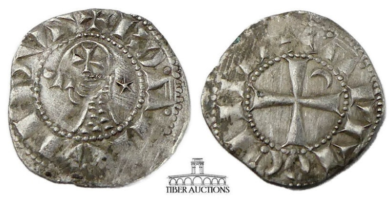 Crusader, Antioch. Bohémond III. 1163-1201. AR Denier. Helmeted and mailed bust ...