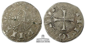 Crusader, Antioch. Bohémond III. 1163-1201. AR Denier. Helmeted and mailed bust left; crescent before, star behind / Cross pattée. 18 mm, 1.03 g.