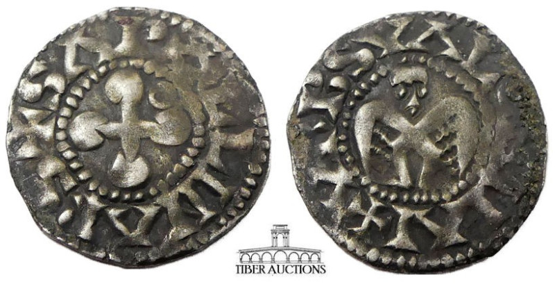 Crusaders, Valence (France). Anonymous Bishops. 12th Century. AR Denier. Cross w...