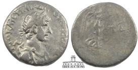 CAPPADOCIA, Caesarea. Hadrian. 117-138 AD. AR Hemidrachm. Laureate, draped, and cuirassed bust right / Nike advancing right, holding wreath and palm. ...