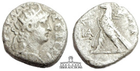 EGYPT, Alexandria. Nero. 54-68 AD. Billon Tetradrachm. Dated RY 11 (64/65 AD). Radiate bust right, wearing aegis / Eagle standing left, palm over shou...