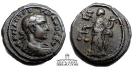 EGYPT, Alexandria. Gordian III. AD 238-244. Potin Tetradrachm. Dated RY 7 (AD 243/4). Laureate, draped, and cuirassed bust right / Dikaiosyne standing...