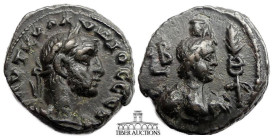 EGYPT, Alexandria. Claudius II Gothicus. AD 268-270. Potin Tetradrachm. Dated RY 2 (AD 269/70). Laureate and cuirassed bust right / Bust of Hermanubis...