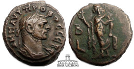 EGYPT, Alexandria. Probus. AD 276-282. Potin Tetradrachm. Dated RY 2 (AD 276/277). Laureate and cuirassed bust right / Elpis advancing left, holding f...