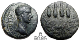 LYDIA, Philadelphia. Claudius. AD 41-54. Æ 17. Laureate head right / Four grain ears bundled together. 17 mm, 3.82 g.