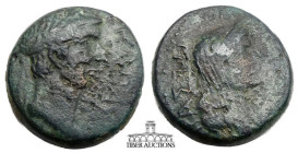 MACEDON, Thessalonica. Tiberius and Livia. 14-37 AD. Æ 24. Struck circa 22/3 AD and later. Bare head of Tiberius right / Draped bust of Livia right. 2...