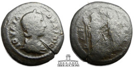 MOESIA INFERIOR, Odessus. Julia Soaemias, mother of Elagabalus. Died 222 AD. Bust of Julia Soaemias / Demeter and Kore standing. 23 mm, 6.49 g.