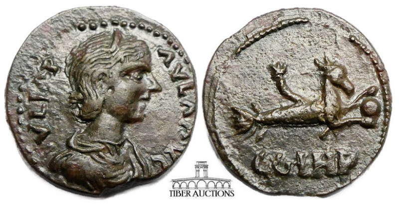 MYSIA. Parium. Julia Paula. AE Assarion. Bust of Julia Paula / Capricorn to righ...